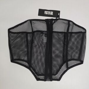 Dollskill Poster Grl How Do I Mesh Corset Top Black Sheer Size Small Bustier